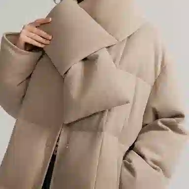 ELLE French Style 90 White Duck Down Long Puffer Jacket