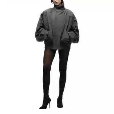 NOFAITH STUDIOS JAPANESE FLIGHT PADDED BOMBER JACKET STRUCTURED GREY