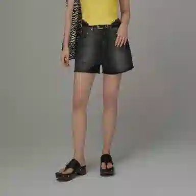 CHUU Vintage Washed High Waist Denim Shorts