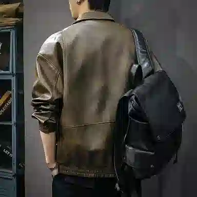 Qianjin Niu Vintage Leather Jacket