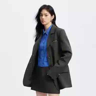 Peacebird Sparkle Straight Casual Blazer