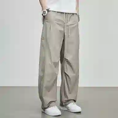 童先森 潮流纯色中腰长裤休闲裤 男款