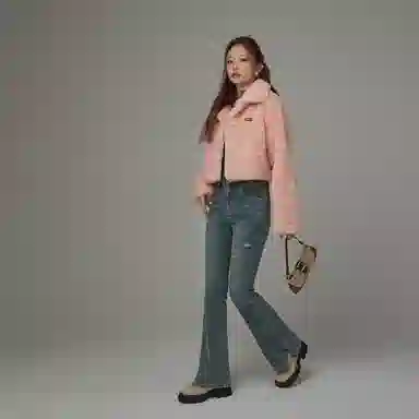 CHUU Faux Fur Collar Jacket