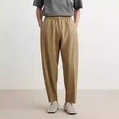速写 纯色简约宽松通勤舒适百搭直筒休闲裤 男款