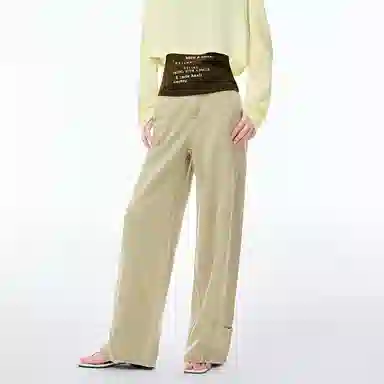 太平鸟 简约宽松直筒弯刀牛仔裤 女款 黑麦褐