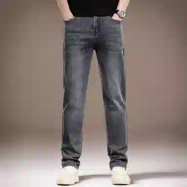 贵色 高街直筒时尚百搭休闲复古水洗做旧修身中腰显瘦牛仔裤 男女同款