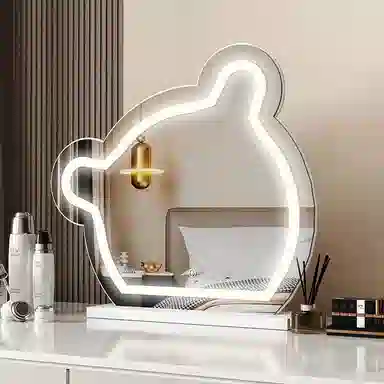 未来枫情 小熊云朵台式化妆镜