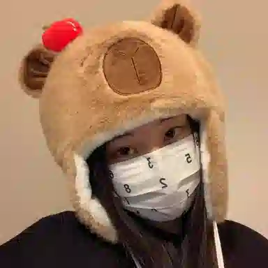 恩僾德 可爱卡皮巴拉帽子小众百搭卡通保暖包头帽显脸小防寒护耳套头 聚酯纤维 绒线帽 男女同款情侣款