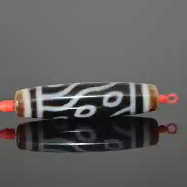 COUMILA Energy Master Six-Eye Dzi Pendant Black White Agate