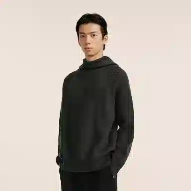 速写 连帽简约纯色通勤优雅时尚毛衣 男款