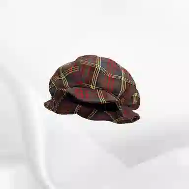 恩僾德 风铃彩色泡泡格纹八角水母显脸小个性逃跑乐园高颜值小众 涤纶 贝雷帽 男女同款情侣款