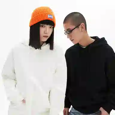 美特斯邦威 国潮纯色休闲宽松连帽卫衣 男女同款