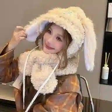 恩僾德 高颜值小众保暖护耳加厚显脸小 聚酯纤维 帽子 男女同款情侣款