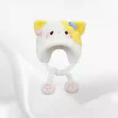 【吃鱼小猫】 恩僾德 猫咪 大头围显脸小 聚酯纤维 绒线帽 男女同款情侣款