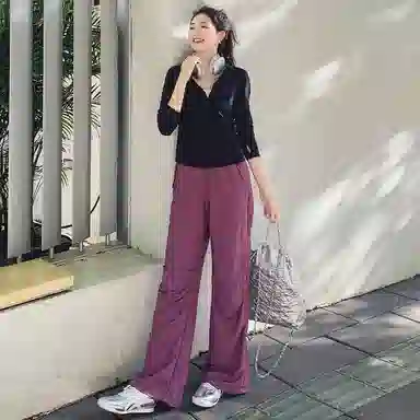 美洋 普拉提 修身薄款纯色简约气质百搭截短外套 女款 黑色
