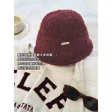 美洋 冬樱桃 聚酯纤维 绒线帽 男女同款情侣款