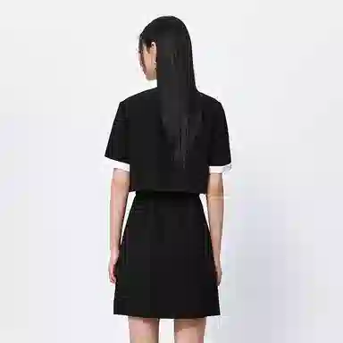 Peacebird Two-in-One Tweed Dress Black