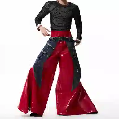 START EXCEED END Wide Leg Leather Pants