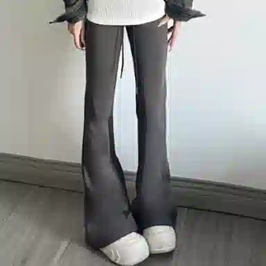 木清清 高腰适中宽松微喇牛仔裤 女款