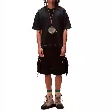 PIET Oversized Cargo Distressed Shorts