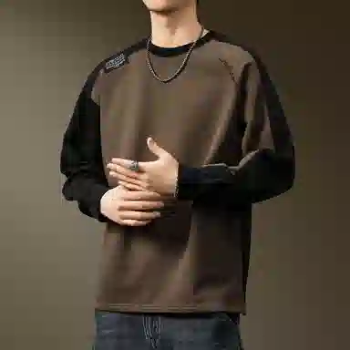 PRPK Basic Colorblock Raglan Longsleeve Sweatshirt