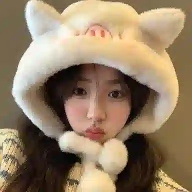 恩僾德 可爱卡通保暖百搭甜美护耳滑雪套 涤纶 绒线帽 男女同款情侣款