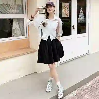 美洋 冰纱外套短款宽松长袖防晒服 女款