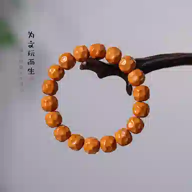 書卓 新中式国风 手工锤纹无相奶酪 盘玩单圈精工文玩佛珠 文艺民族风简约小众个性#好运 猴头核桃 手串 男女同款情侣款