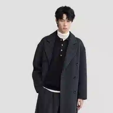 HERBEL Classic Double-Breasted Wool Coat