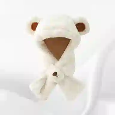 恩僾德 韩系熊耳朵软萌可爱加厚小众百搭甜美高颜值显脸小保暖 聚酯纤维 帽子 男女同款情侣款