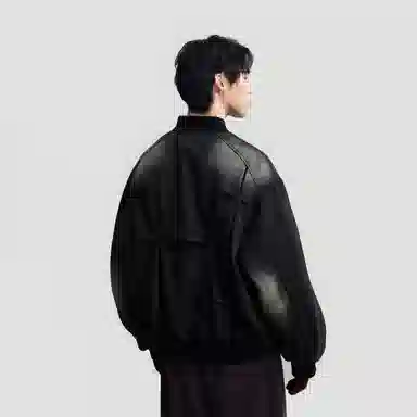 HERBEL Vintage Pleated Down Baseball Jacket Men