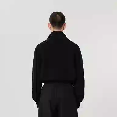 速写 纯色翻领套头针织衫 男女同款