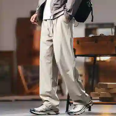 格蓝鹿 户外潮牌多巴胺色系宽松直筒垂感阔腿裤美式复古痞帅薄款速干休闲裤 男女同款