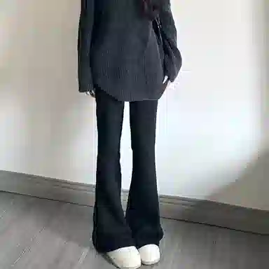 木清清 高腰适中宽松微喇牛仔裤 女款