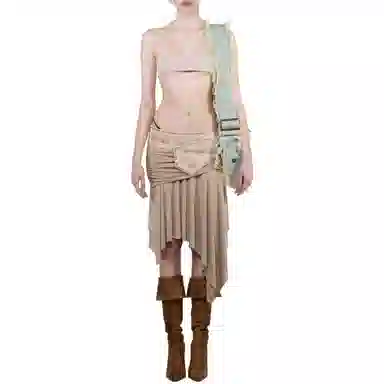 SCULPTOR Beaded Jersey Skirt Beige