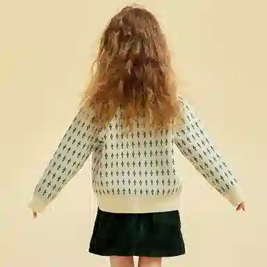 青蛙王子 时尚休闲圆领单排扣长袖毛衣 全色 中小童