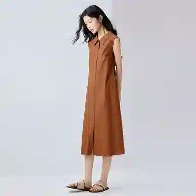 佐丹奴 两面穿绑带梭织背心无袖连衣裙 女款