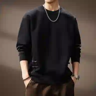 贵色 美式潮流复古纯色简约学院风重磅潮牌时尚百搭卫衣 男女同款