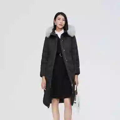 波司登 连帽有毛鹅绒长款羽绒服 女款