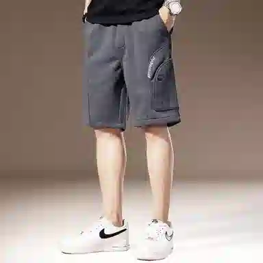 贵色 美式高街重工水洗学院风松弛感设计感针织薄款宽松慵懒风五分中裤子休闲短裤 男女同款