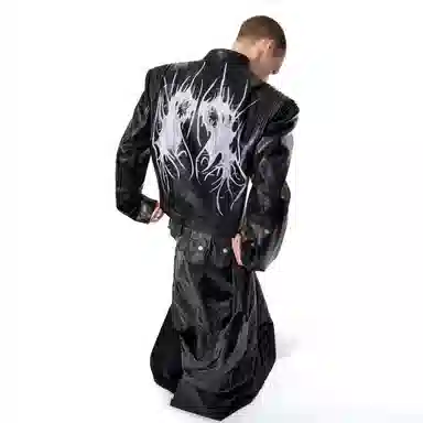 START EXCEED END Painted Leather Jacket