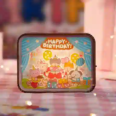 猫的天空之城 生日快乐小夜灯 成品模型