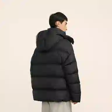 速写 宽松连帽中长款长袖保暖加厚休闲外套舒适羽绒服 男款