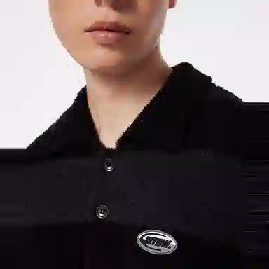 美特斯邦威 国潮条纹翻领针织长袖保暖上衣毛衣 男款