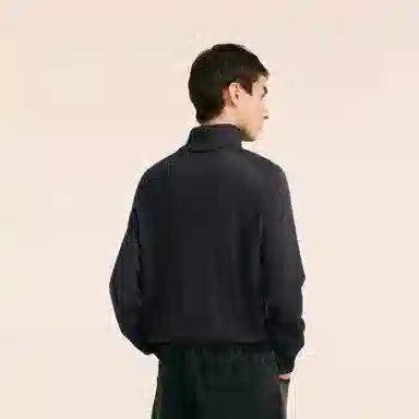 速写 羊毛修身内搭高领简约舒适保暖时尚休闲纯色厚款长袖毛衣 男款