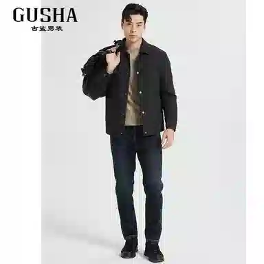 古鲨 休闲通勤百搭翻领羽绒服 男款