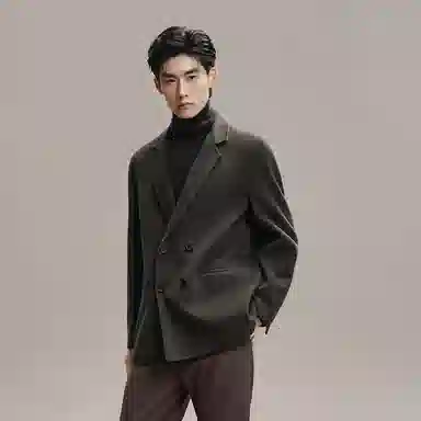 PEACEBIRD MEN Double-Breasted Wool Coat