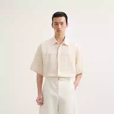 速写 简约时尚舒适宽松休闲短袖衬衫 男款