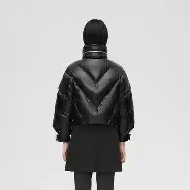 波司登 亮面风衣可脱卸鹅绒长款羽绒服 女款 黑色