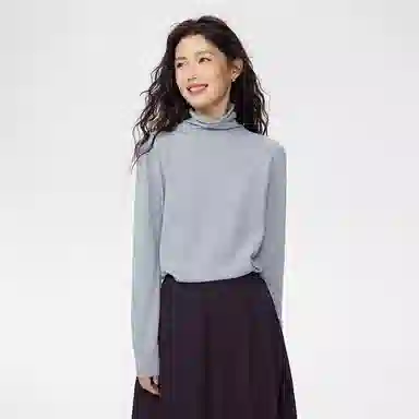 佐丹奴 羊毛混纺双面穿宽松高领针织衫 女款